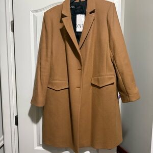 Zara Women's Camel Blazer Coat